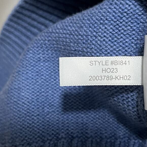 J Crew Heritage Chunky Knit Mens Crewneck Sweater Size L Heather Twilight Preppy - Picture 6 of 6